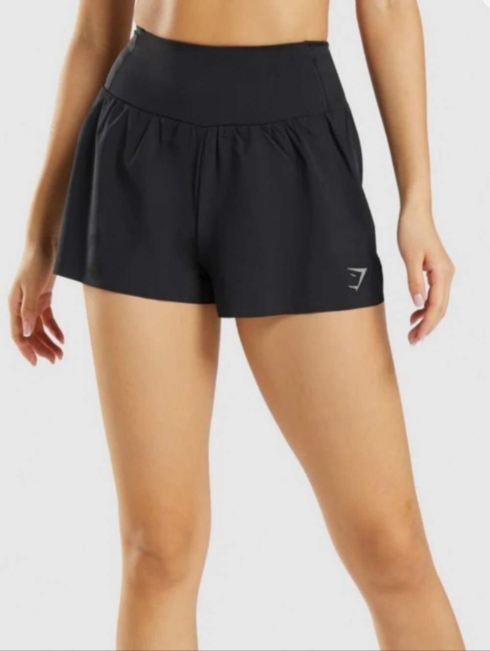 Gymshark Black High-Waist Run Shorts